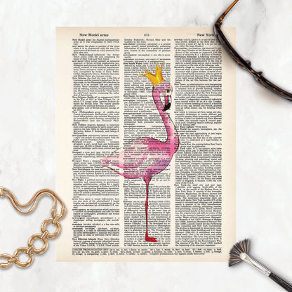 Flamingo with Golden Crown