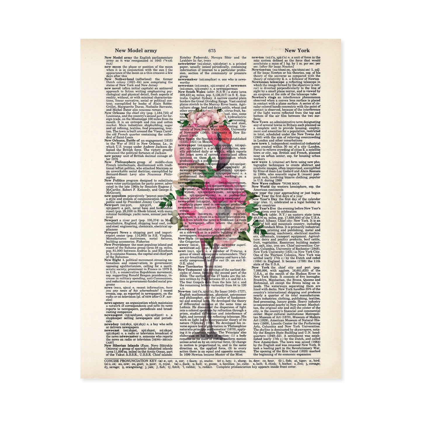 Flamingo with Watercolor Floral Body and Floral Crown