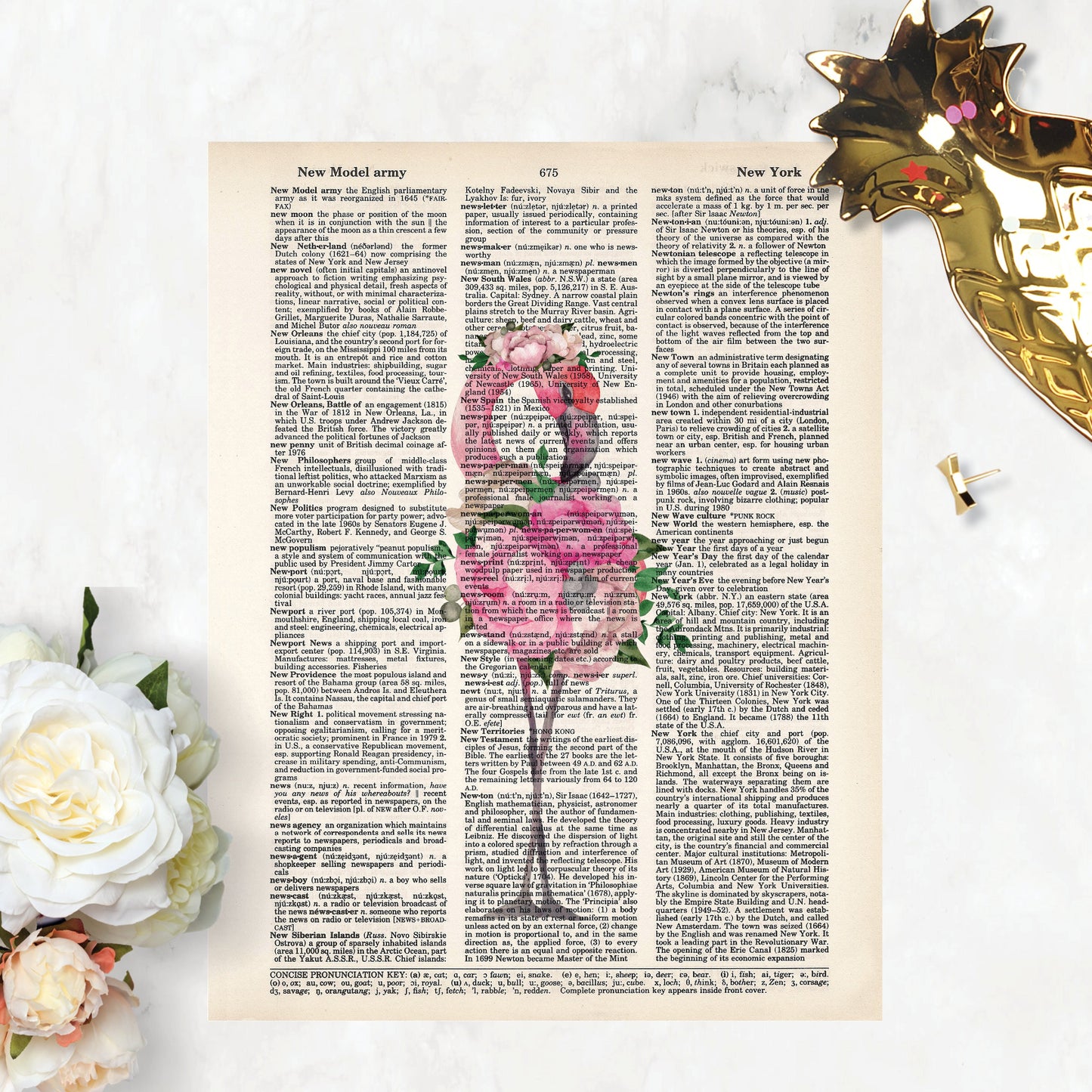 Flamingo with Watercolor Floral Body and Floral Crown