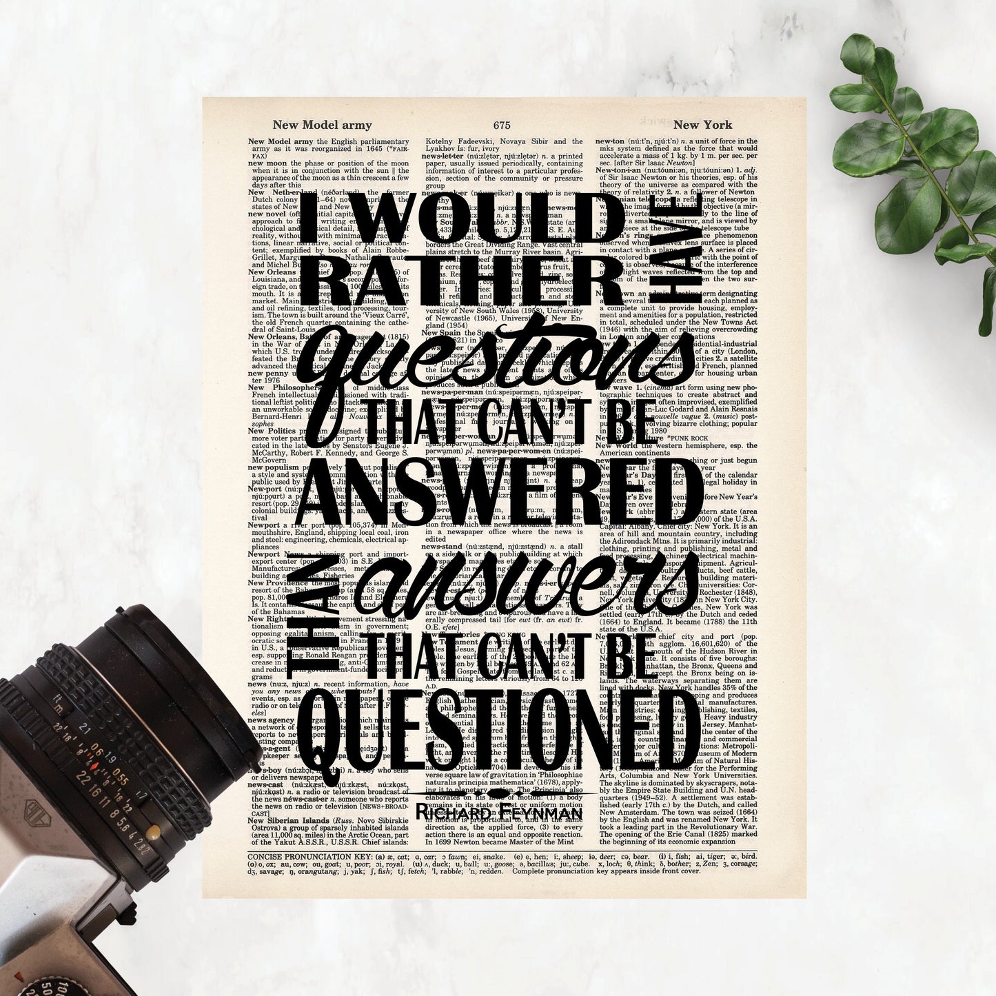 Feynman Quote - I Would Rather Have Questions