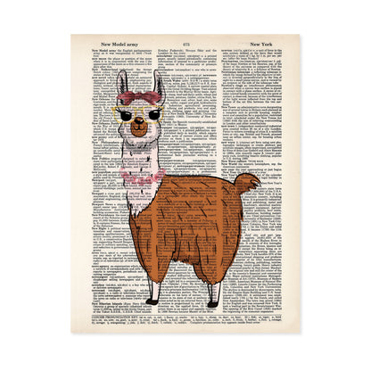 Llama Girl with Headband and Glasses