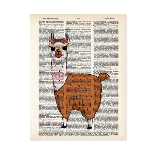 Llama Girl with Headband and Glasses
