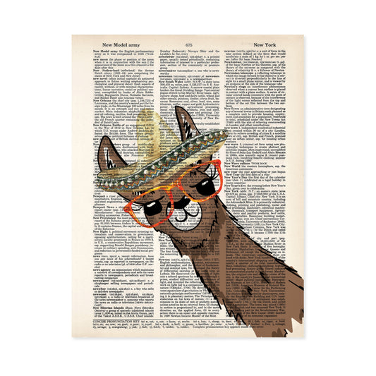 Llama with Sombrero and Glasses