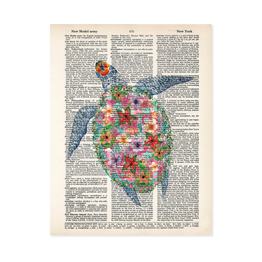 Tropical Watercolor Sea Turtle