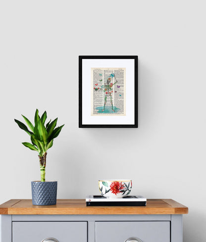 Skeleton Watering Can Self Care Butterflies and Flowers