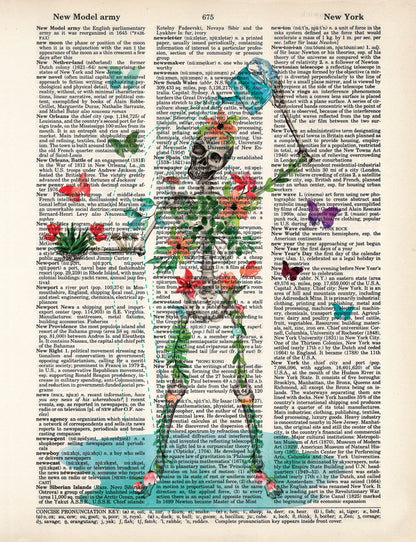 Skeleton Watering Can Self Care Butterflies and Flowers