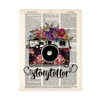 Storyteller Camera with Watercolor Flowers