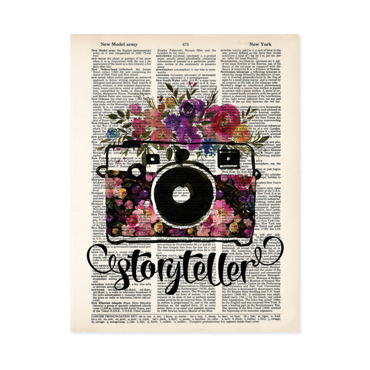 Storyteller Camera with Watercolor Flowers