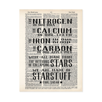 The Nitrogen In Our DNA We Are Made of Star Stuff - Carl Sagan quote